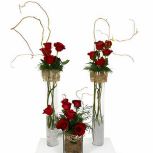 Crimson Willow Rose Arrangement