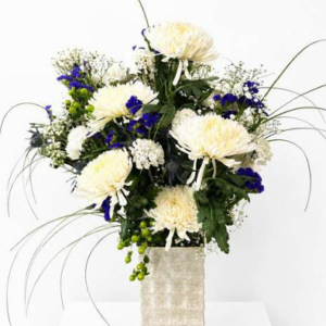 Ivory Bluebell Tower Arrangement