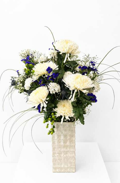 Ivory Bluebell Tower Arrangement