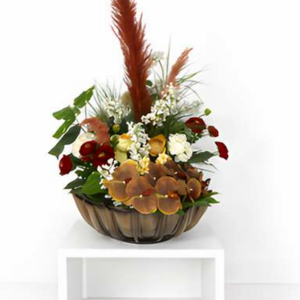 Amber Harvest Bowl Arrangement