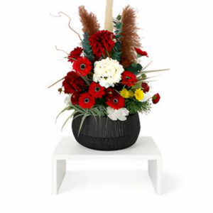 Candlelit Crimson Tribute Arrangement